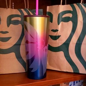 Starbucks Winter 2022 Purple Gold Blue Hombre Floral Venti 24 oz. NWT in Box